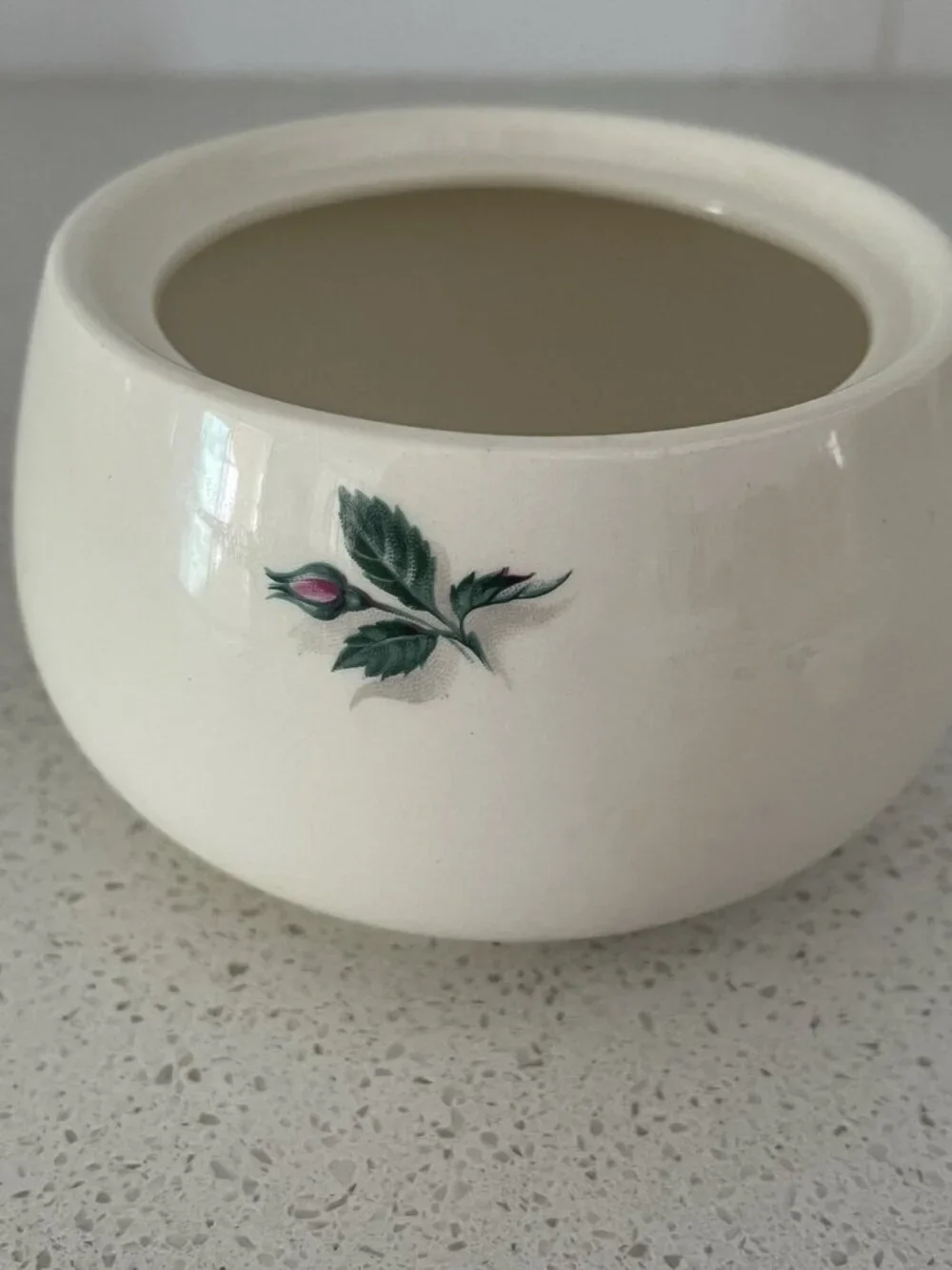 Vtg MCM Homer Laughlin Porcelain jewelry trinket jar sugar bowl 1955 Cottagecore